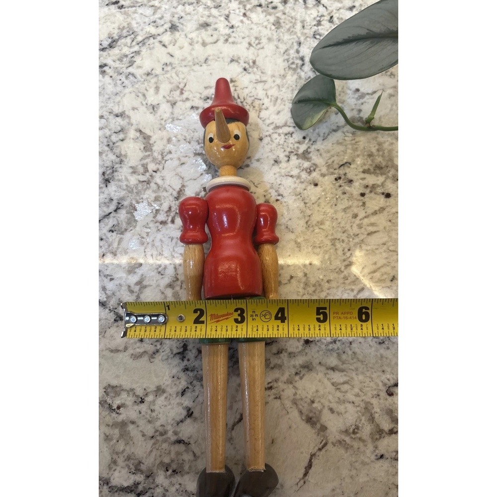 Vintage Pinocchio Jointed Articulated Doll Wooden Decor fairytales Geppetto - Picture 13 of 16